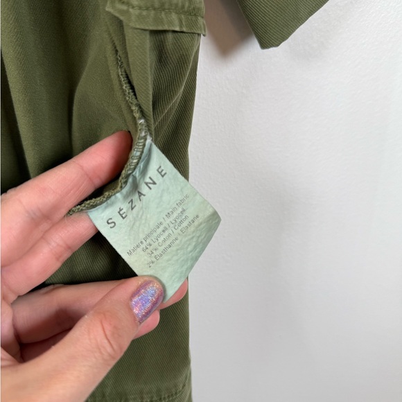 Sezane‎ Olive Green Bennie Utility Jumpsuit 36 - Picture 8 of 10